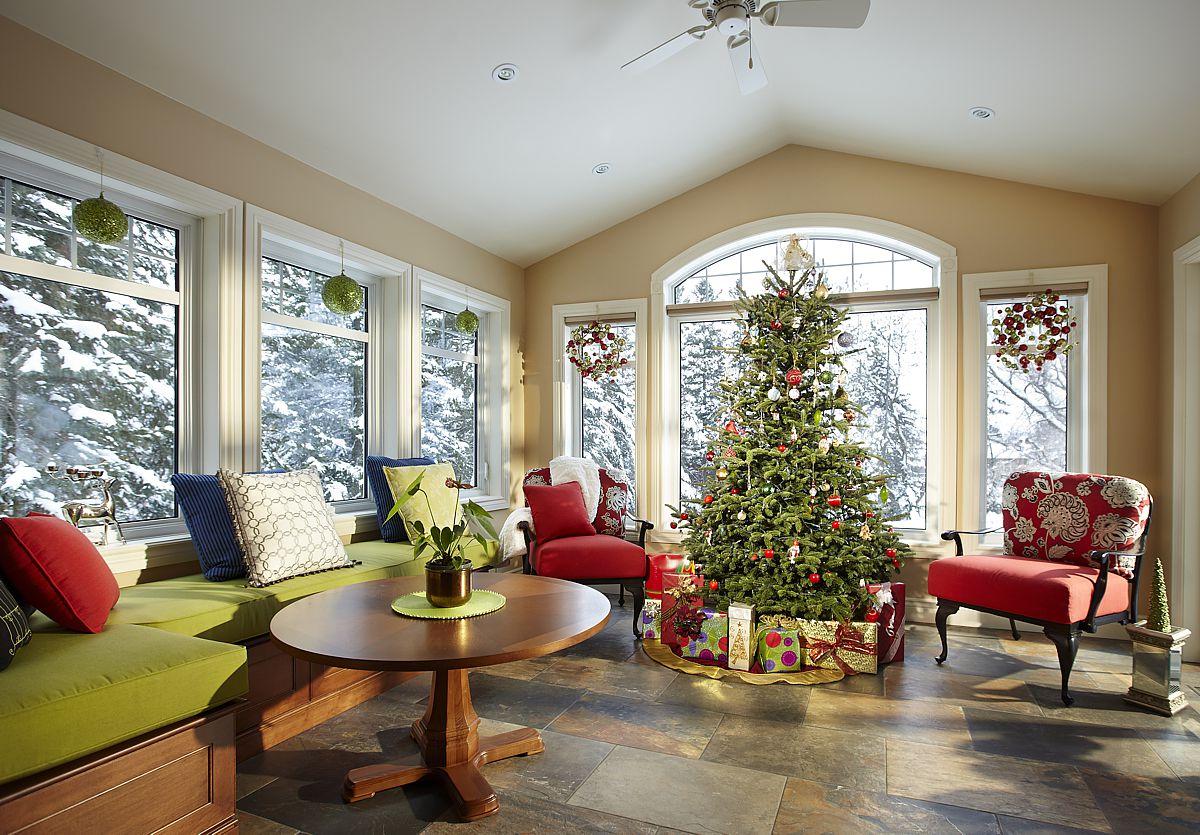 If you're short of space, put the Christmas tree in an all season room.